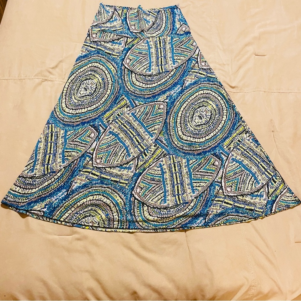 VALERIE STEVENS Women's Maxi Skirt Sz M Polyester Spandex Multi Stretchy